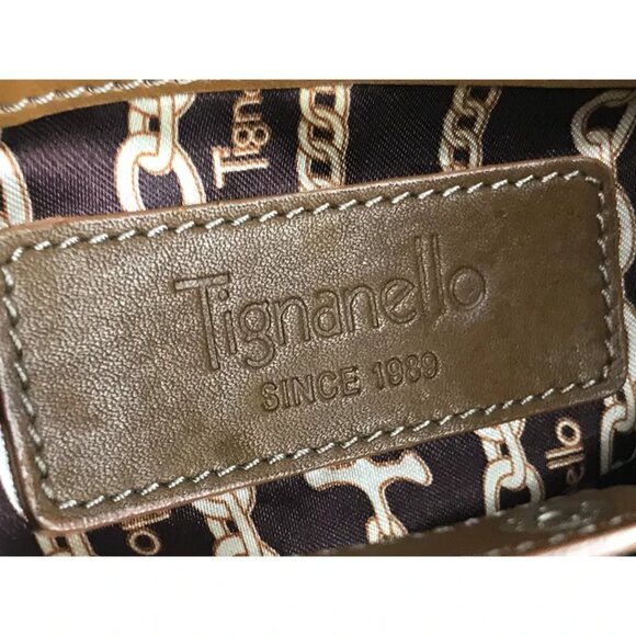 Tignanello Hobo Bag Purse Womens Brown Leather Double Handles Adjustable - Picture 6 of 6